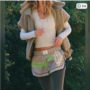 NWOT Free People Logo Varsity Blues Shorts